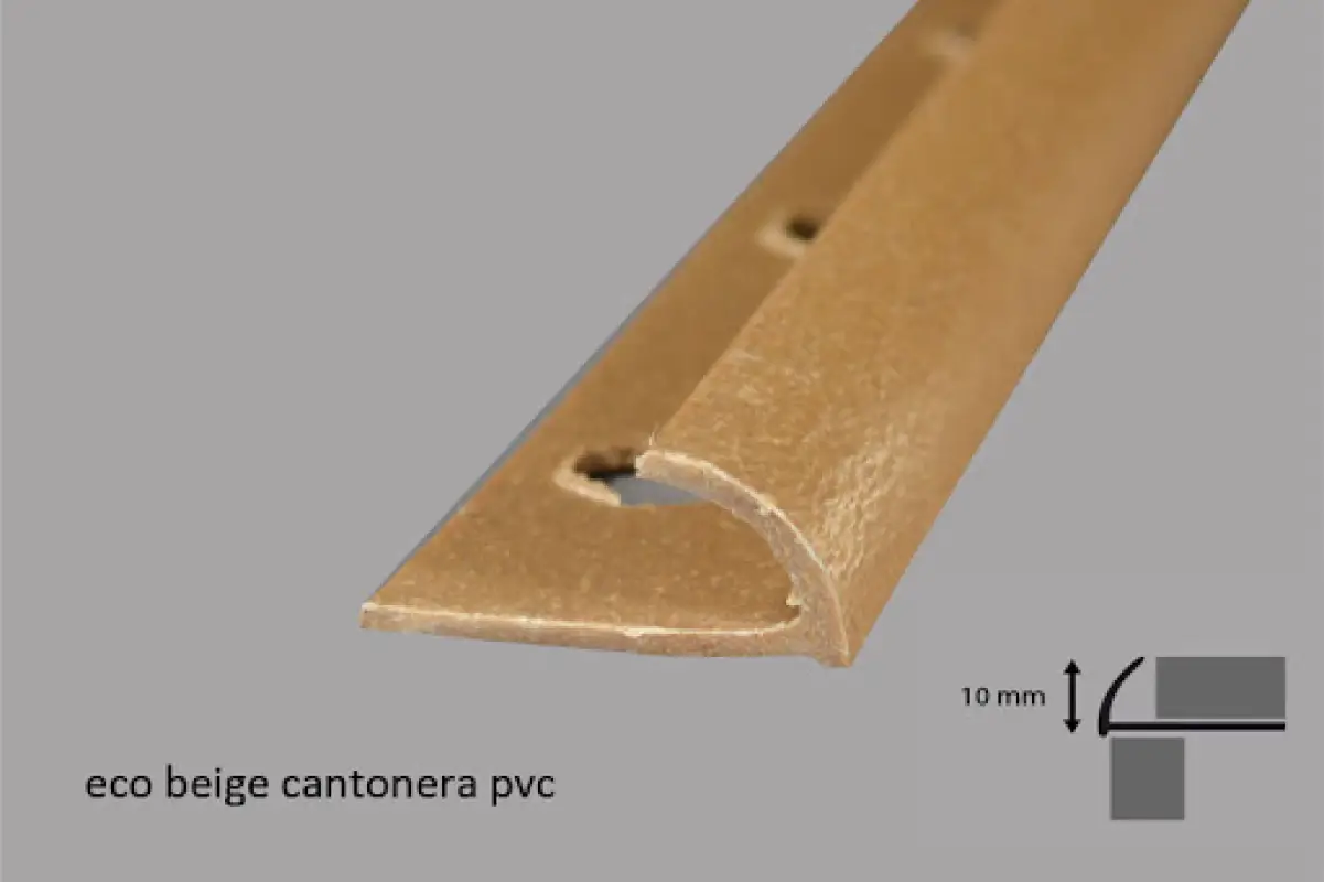 GUARDACANTO CURVO RUSTICO PVC 12*2.60 BEIGE (50UD/CJ)